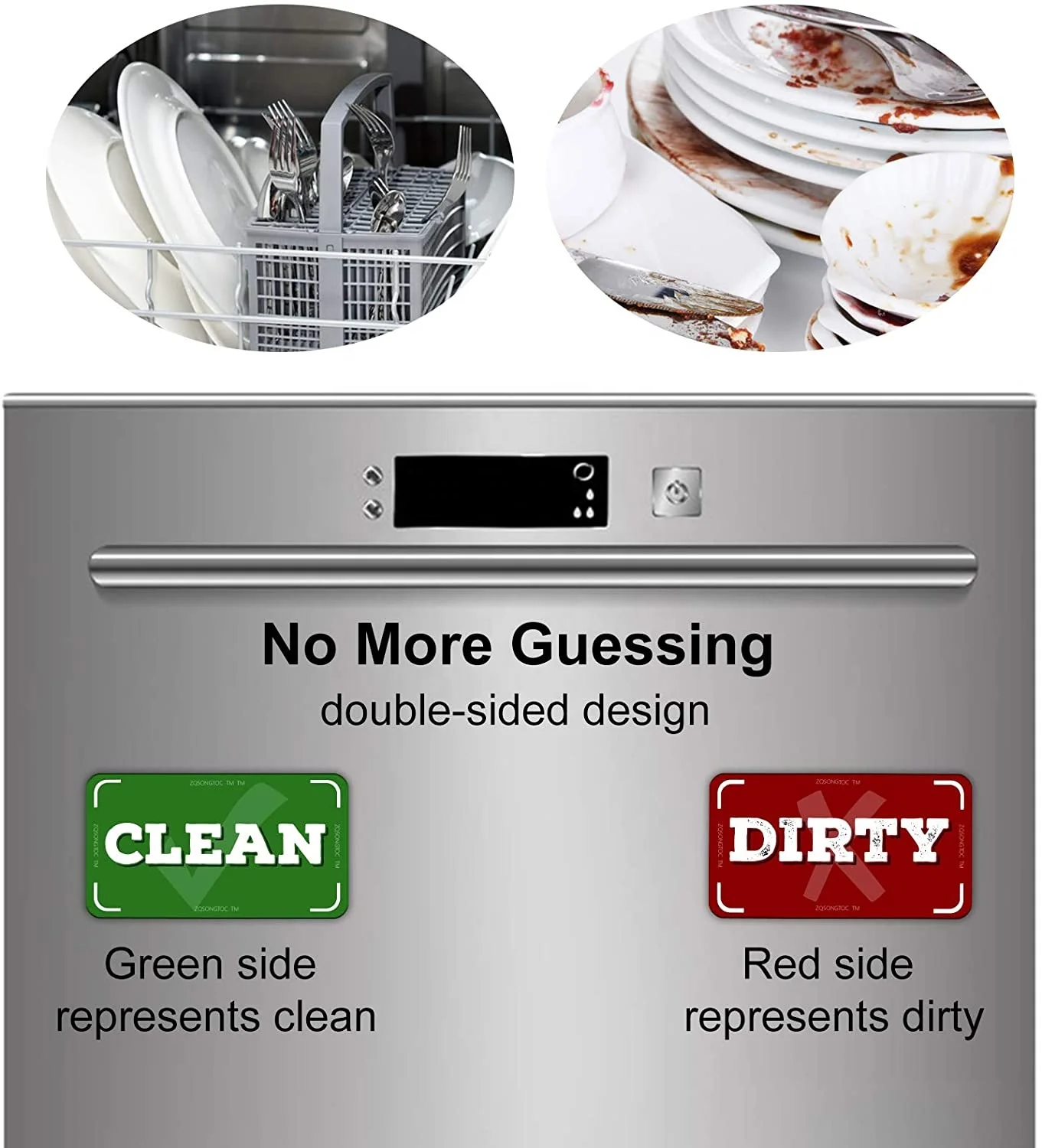 
Universal Strong Magnet Kitchen Dish Washer Clean Dirty Sign Double Sided Flip Reversible Dishwasher Magnet 