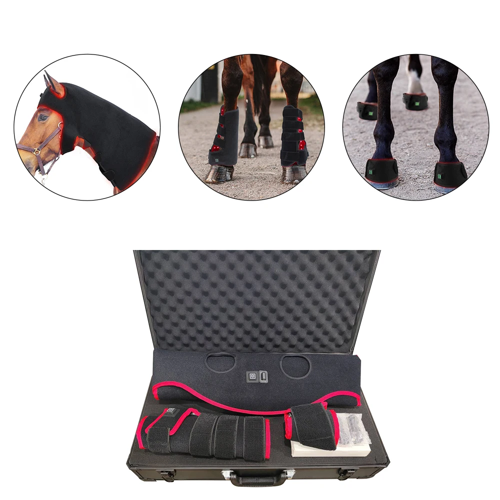 Прямая продажа индивидуализированный чемодан со светодиодным светом для верховой терапии красный свет инфракрасный терапевтические лошади ботинок капюшон Подушечка Для Копыт