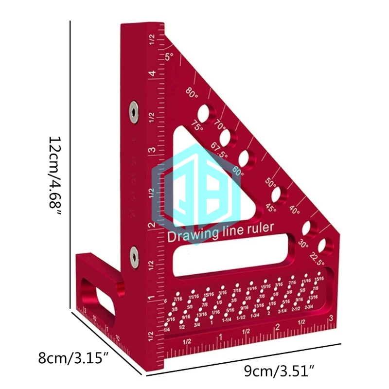 Durable OEM Custom CNC Machining Aluminum Parts for Woodworking 45/90 Degree Square Protractors Carpentry Accessories