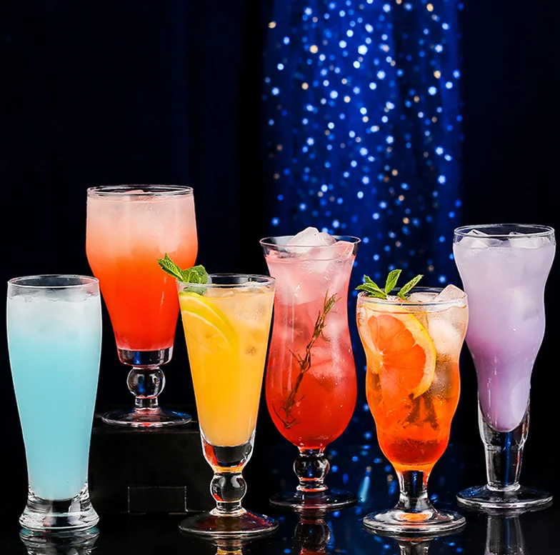 Manufacturer Wholesale Glass Juice cup Milkshake Dessert Ice Cream Glasses Goblet