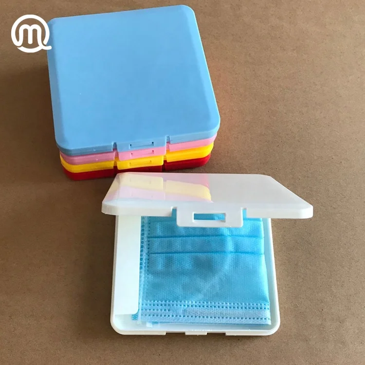 
square shape Customized factory directly Japan style plastic face mask case container Box in different colors 