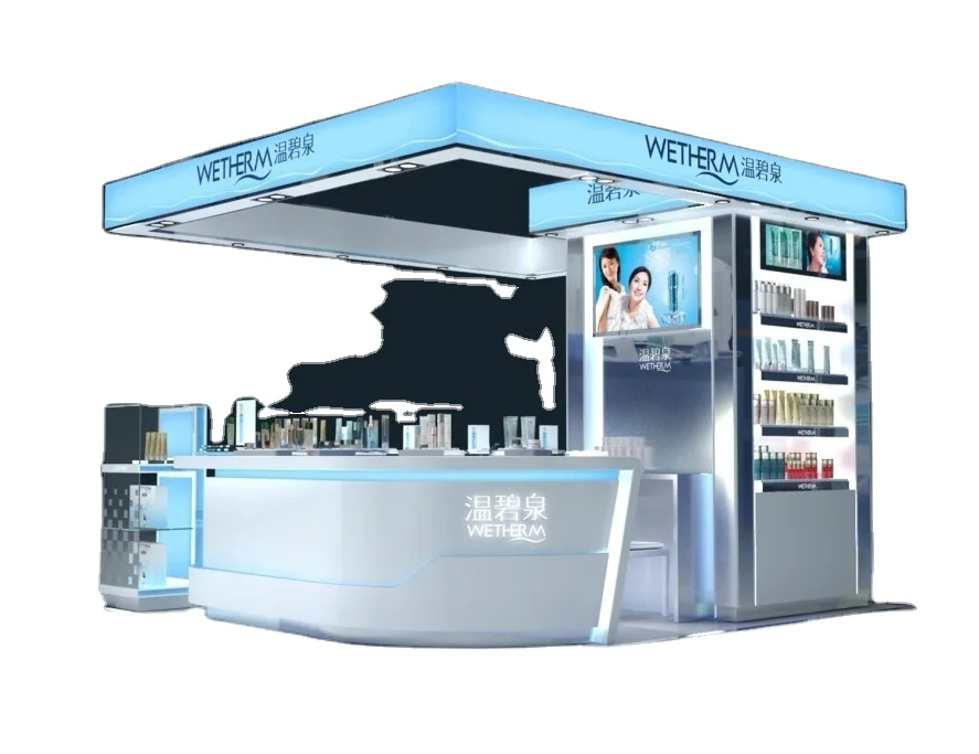 high end cosmetic mall kiosk natural beauty product kiosk skincare cosmetics display kiosk in mall