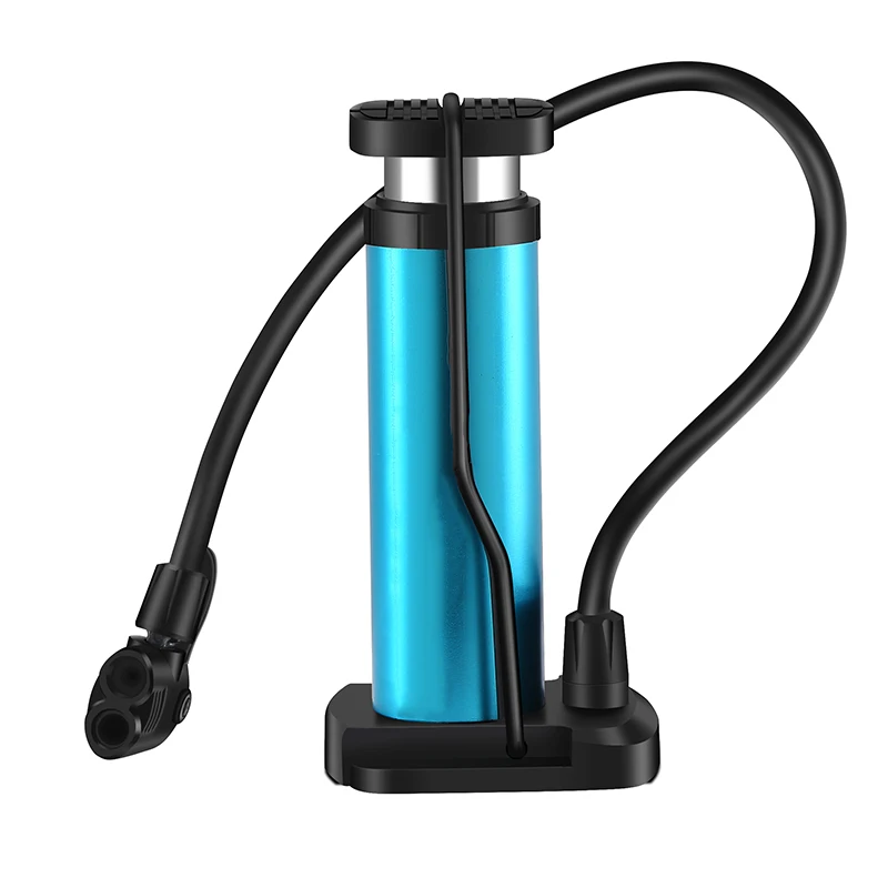 Mini Bike Pump, Portable Compact Foot Activated Bicycle Pump with Presta and Schrader Valve, Aluminum Alloy Air Pump for Balls