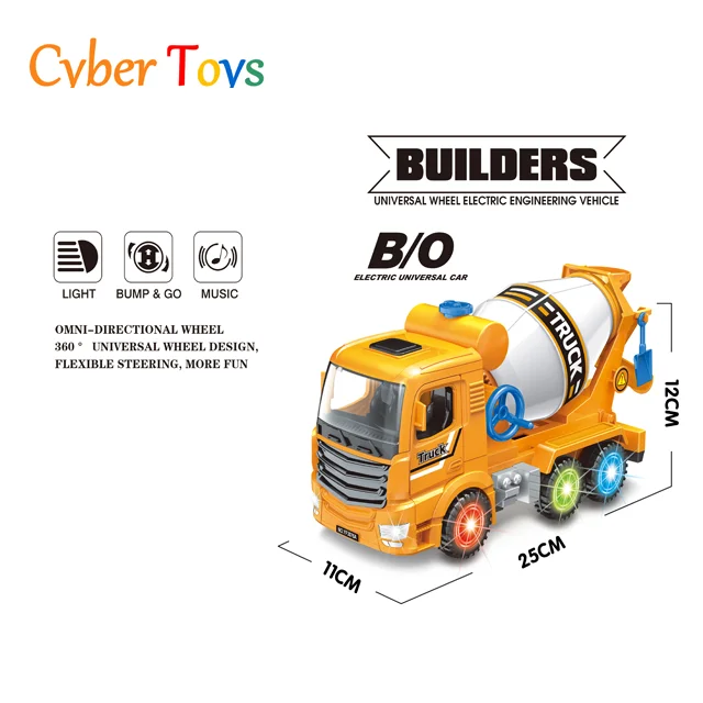 Hot selling kids construction truck electric engineering vehicle bump and go toys OMNI-Directional wheel