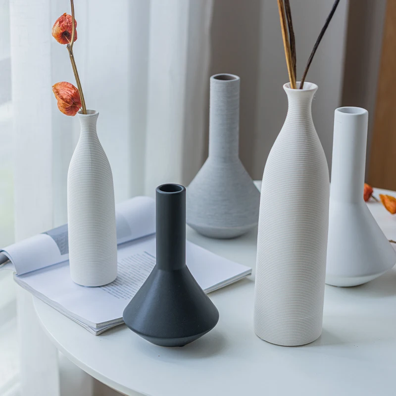 vase supplier modern nordic home trendy minimalist dry flower white ceramic vase for flowers shop home decor