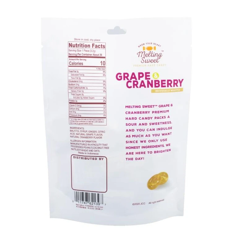 Melting sweet hard candy sugar free Fruit Flavor 125g halal kosher hard candy ginger candy