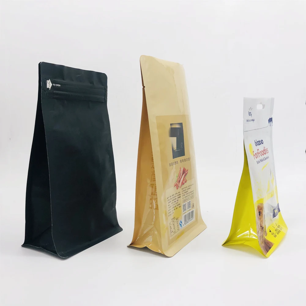 Recyclable Minfly Digital Printing Custom Self Sealing Side Gusset Pouch with Zipper for Flat Bottom Coffee Snack Food Mylar Bag