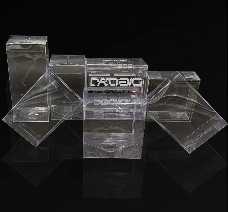 Transparent PET small packaging square boxes for cake clear PVC plastic gift foldable box