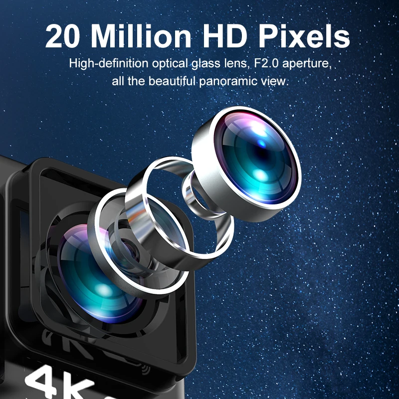 Ultra 4K HD Wi-Fi экшн-камера водонепроницаемая интерполированная Спортивная камера с дополнительным пультом управления