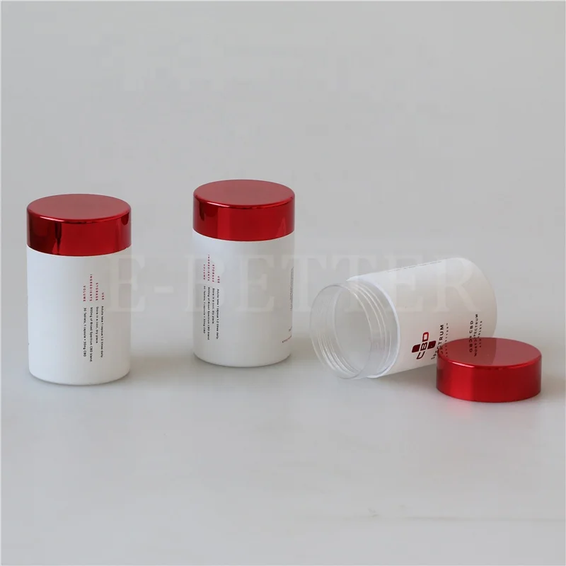 E-better 100ml 150ml 300ml shiny black plastic capsule vitamin gummy supplement bottle packaging