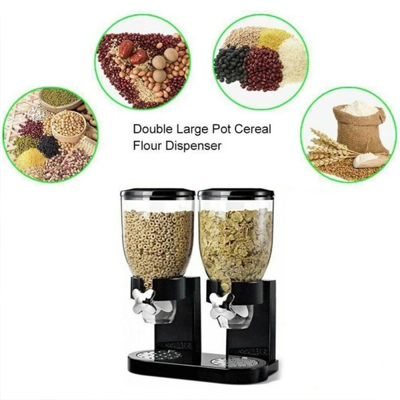 Dual Food Organizer Dry Food Dispenser Perfect As A Candy Nuts Granola Cereal Dispensers