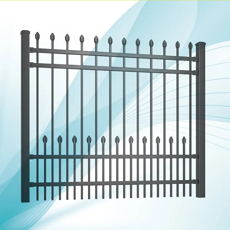 Modern Design Black Aluminum Wrought Iron Galvanized Metal Garden Fence Zinc Steel Fence Panels