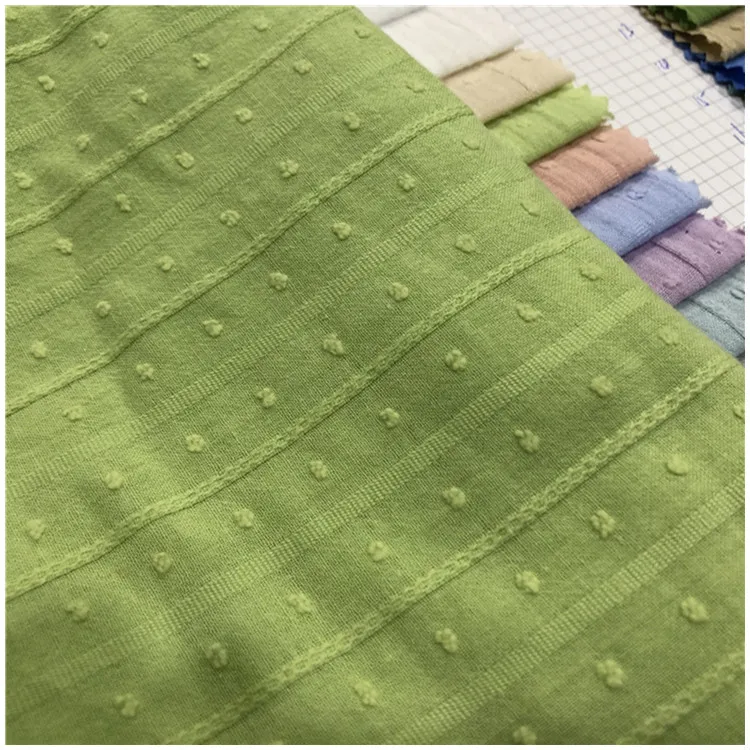 Blue pink white cotton pure swiss dot floral embroidery fabric for shirt and dress