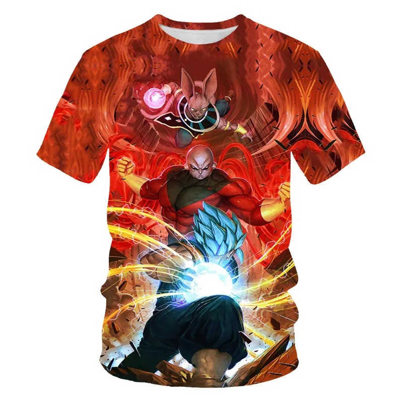 Dragon Z Ball  Cartoon Anime Top for Boys Quick Drying Cotton T-Shirt with O-Neck Collar Casual Summer Short Sleeved Design