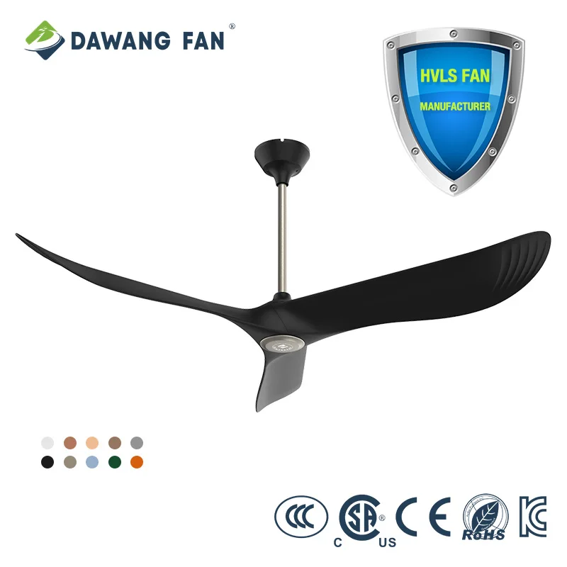 DAWANG FAN 78 Inch 3 blades green color app remote control indoor 220v black modern outdoor ceiling fan