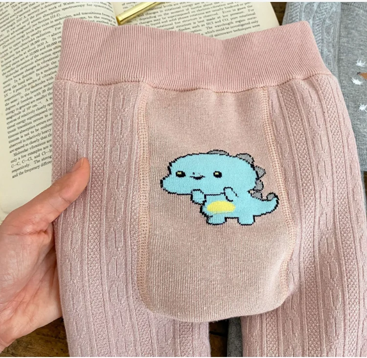 Fleece Warm Keep High Waist Knitted with Soft Touching Rib Cotton Baby Wear Long Tight Pants