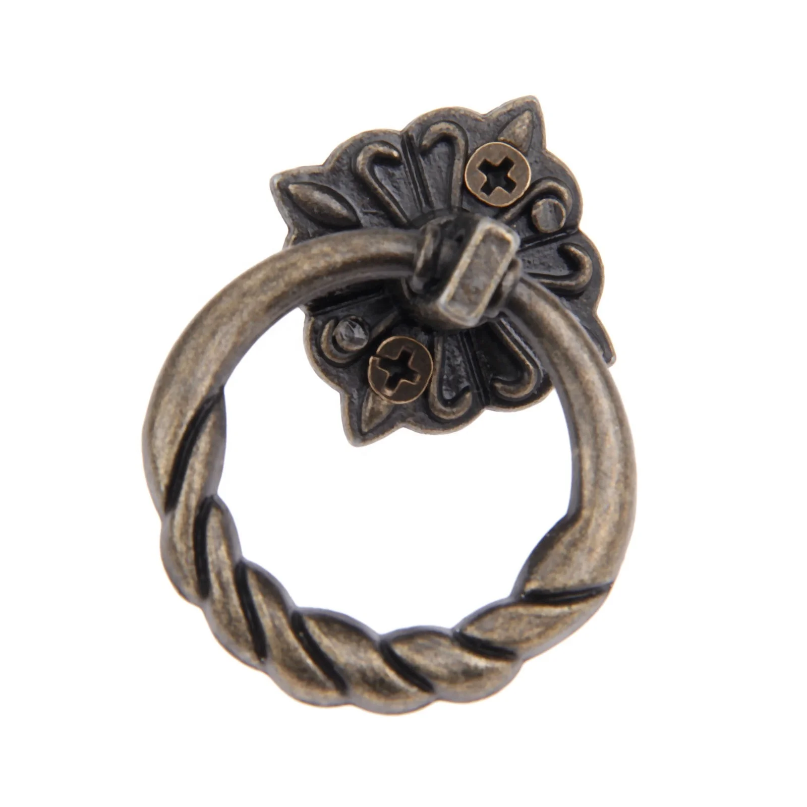 Antique Ring Pulls Furniture Handle Vintage Cabinet Knobs and Handles Cupboard Pull Handle Furniture Hardware 46*28mm