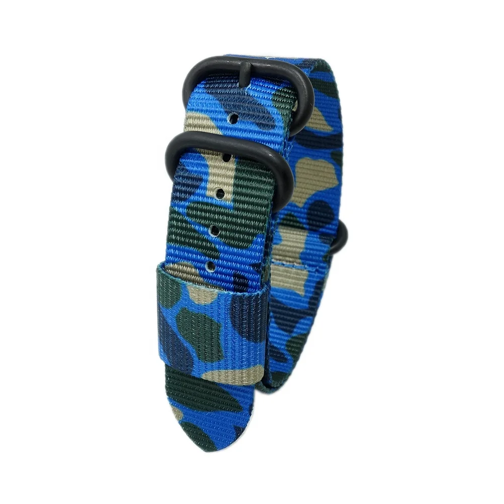 Wholesale Marine Sport Camo 18mm 20mm Nylon Wrist Watch Belt Strap 22mm Zulu Watch Strap