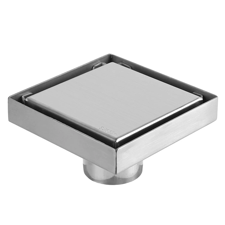 4inch 15*15 sus304 good quality stainless steel Square Invisible washing shower anti-odor anti-block floor drain floor drainer