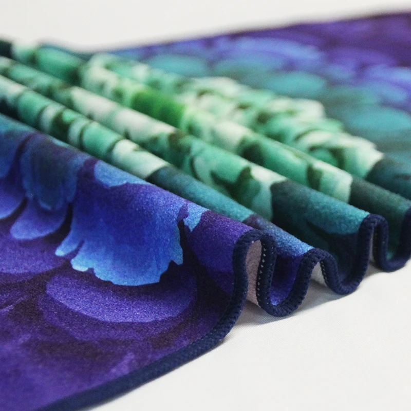 Eco Friendly Custom Design Printed Micro fiber Sport Towel Made from Post-Consumer  Recycled Plastic Beach Yoga Towel