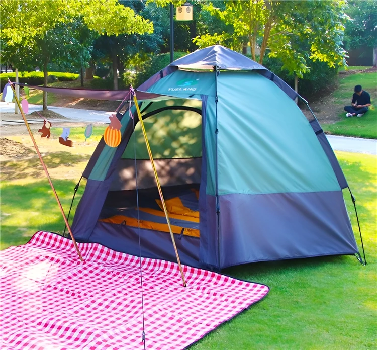 Polyester oxford fabric  5 person double camping easy up tent camping gear for camping price