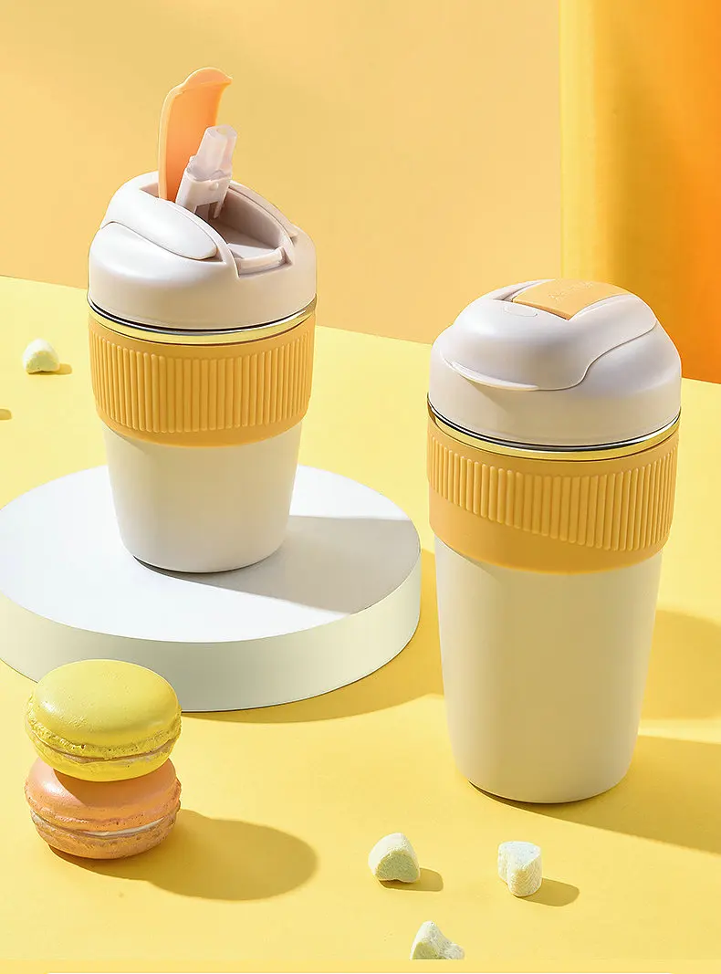 Factory supply wholesale custom cheap baby cute cups plastic reusable cup with lid and straw