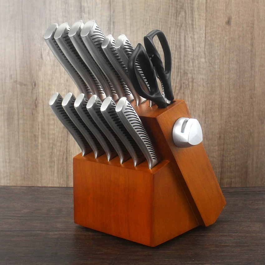 Our Own Manufacturer New Product Printed Logo With Wooden Block Kitchen Chef Knives Set Professional