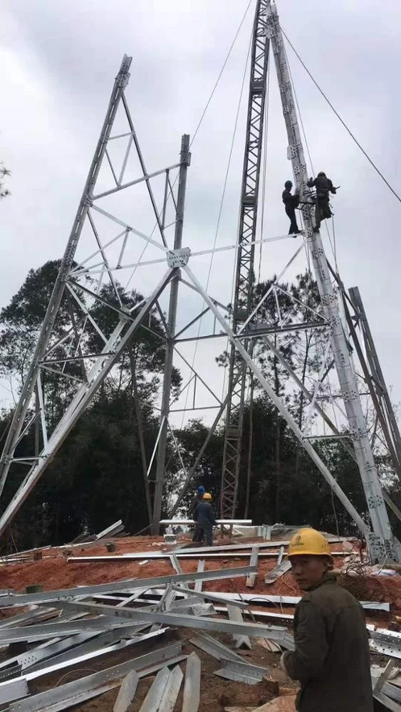 
220KV Steel Lattice electric power angular tower 