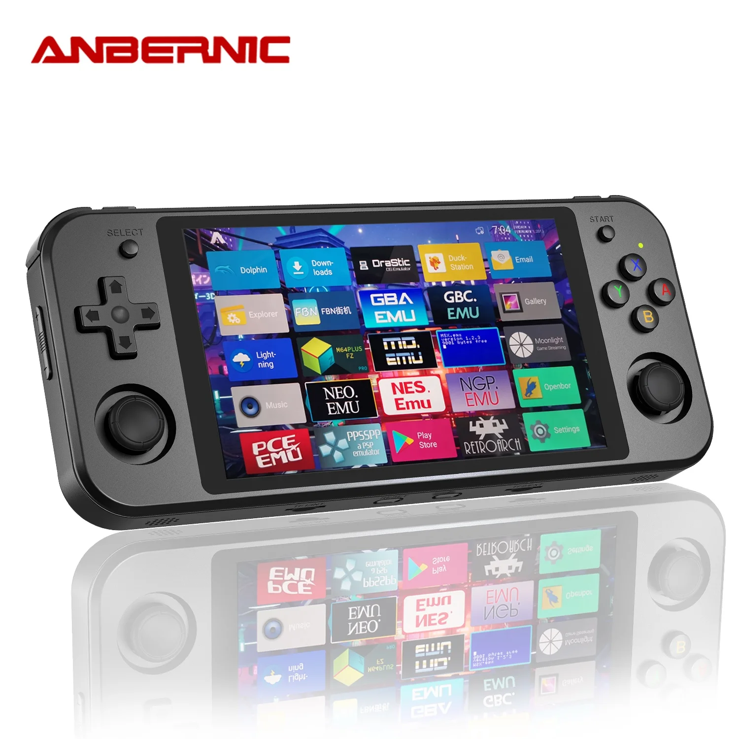 ANBERNIC Wholesale RG552 Retro Handheld Game Player RK3399 Linux Android Dual-Boot 5 in HD Touch Screen Portable Gaming Console