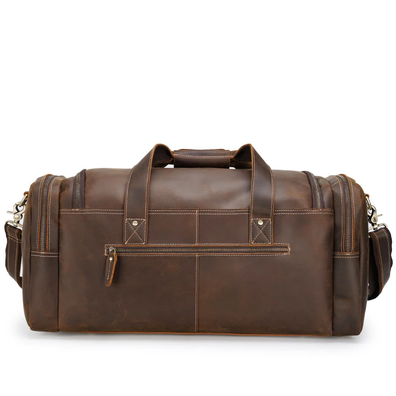 TIDING ODM под заказ, большая вместимость, винтажная коричневая натуральная кожаная одежда, сумки для путешествий на выходные, вещевая сумка для мужчин