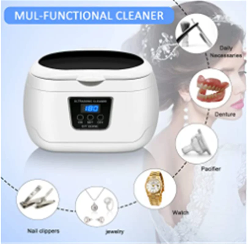 mini ultrasonic cleaner jewelry glasses circuit board cleaning machine intelligent control ultrasonic cleaner bath