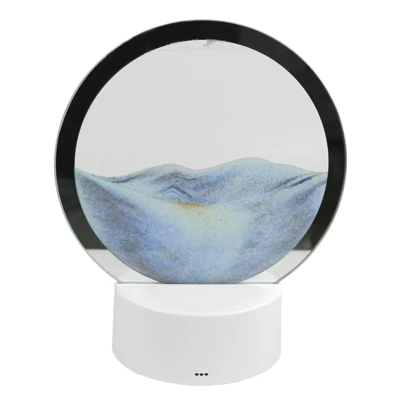Wholesale decorative desktop quicksand painting hourglass bedroom bedside table lamp 3D stereo small table lamp