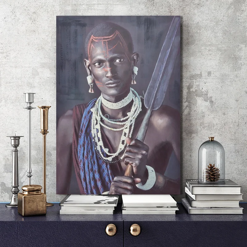 Customized Canvas Wall Art African Black Women Artwork 70X100X3cm
