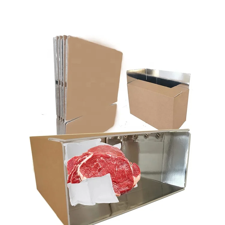 Customized Waterproof Foldable Cold Chain Insulation Cartons Fresh Fish Meat Sea Food Thermal Packaging Paper Boxes