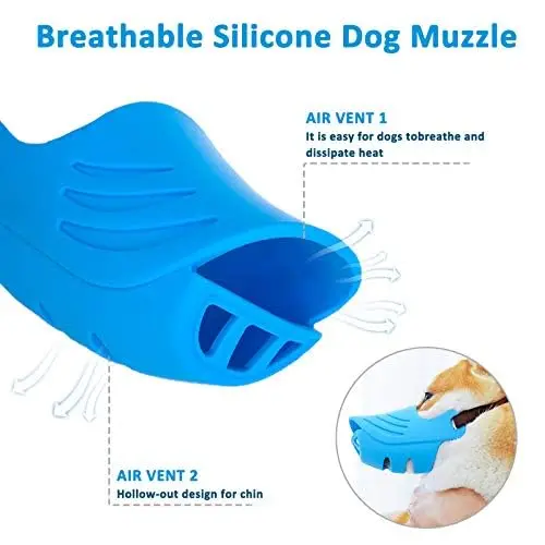 Prevent Barking Biting and Chewing Snout with Adjustable Strap Soft Duck Shape Silicone Mouth Cover Muzzle
