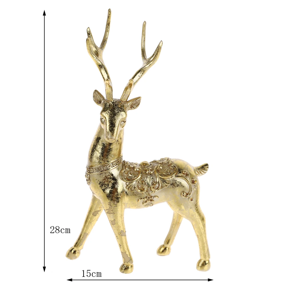 Standing Reindeer Decoration Christmas Deer Figurines Champagne Gold Elk Winter Decor