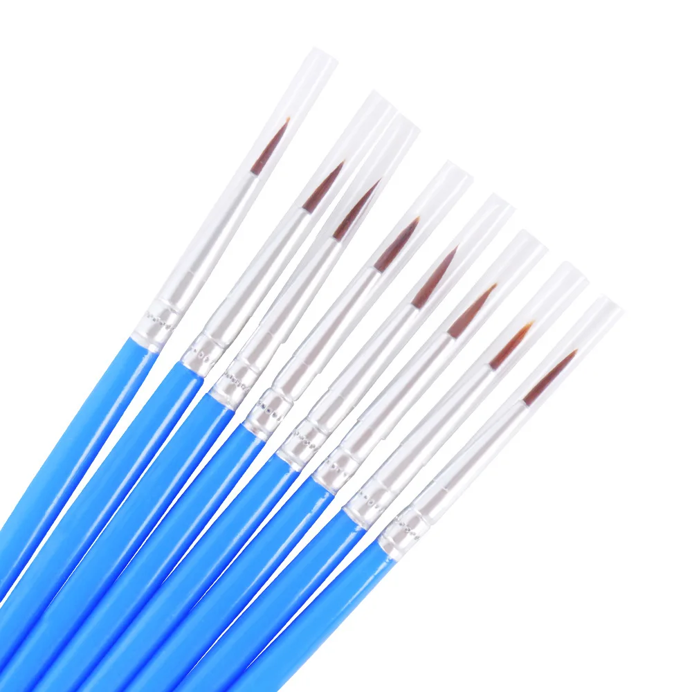 Soododo White Nylon Feather Digital Oil Paintbrush Gouache Stroke Art Painting Brush with Plastic Handle