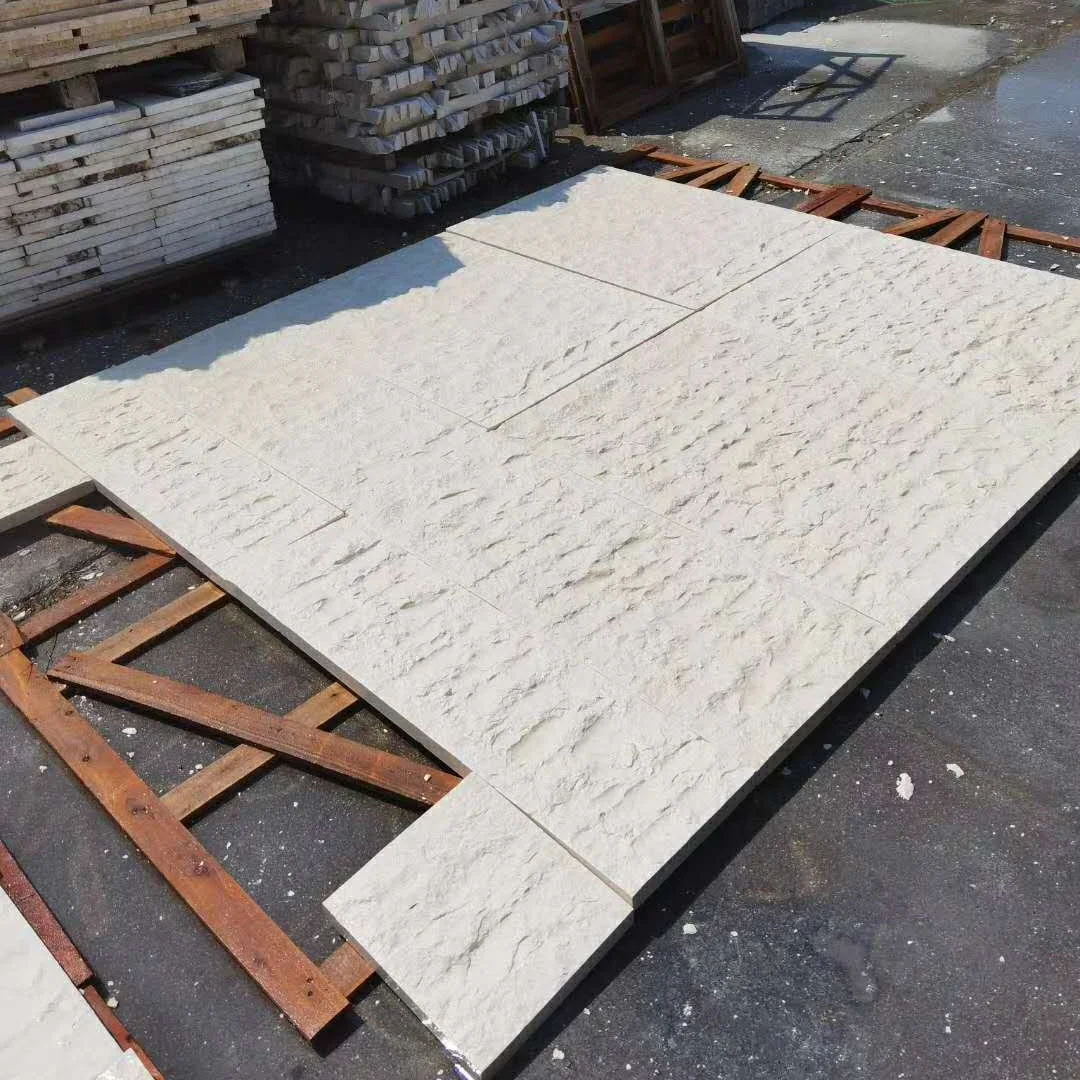 SH STONE Factory White Jura Limestone Dry Stack Natural Stone Wall Cladding Veneer Exterior Mushroom Surface Wall Stone