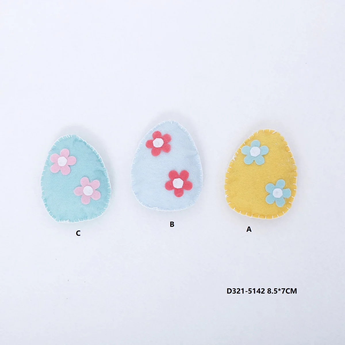 Hand sewing Colorful  Fun Eggs Wholesale Flower Decoration Craft Easter Hanging Chicken Egg Woolen Festival Ornament