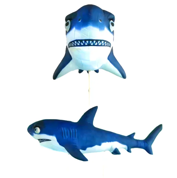 Flying Giant Inflatable Shark fish lighting Music Stage Event Decoration