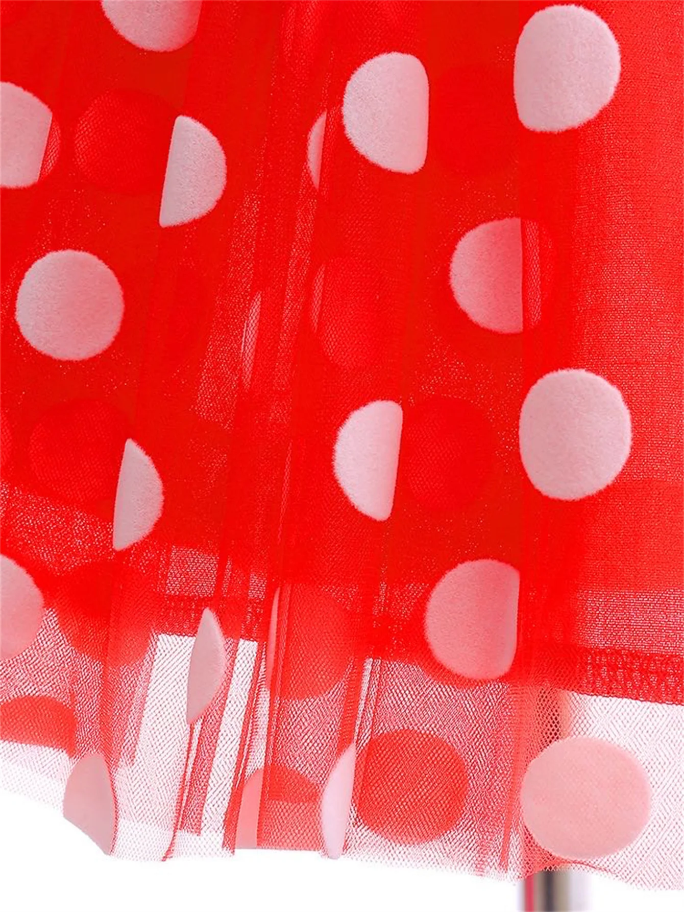 Cartoon Kids Short Sleeve Polka Dot Princess Dress 1-8Y Party Baby Girls Clothes Cosplay Costumes