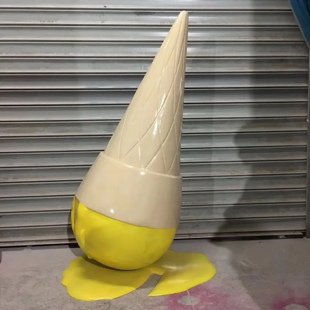 Custom Colorful Giant Fiberglass Ice Cream Statue