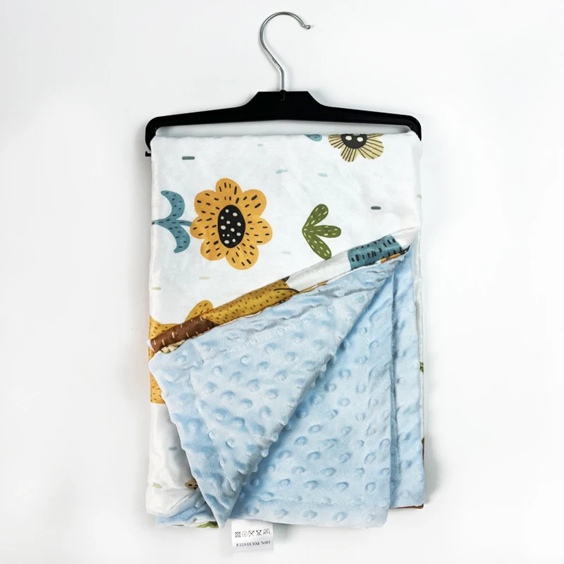Customized Printing Summer Baby Sleeping Blanket Double Layers minky baby Blanket