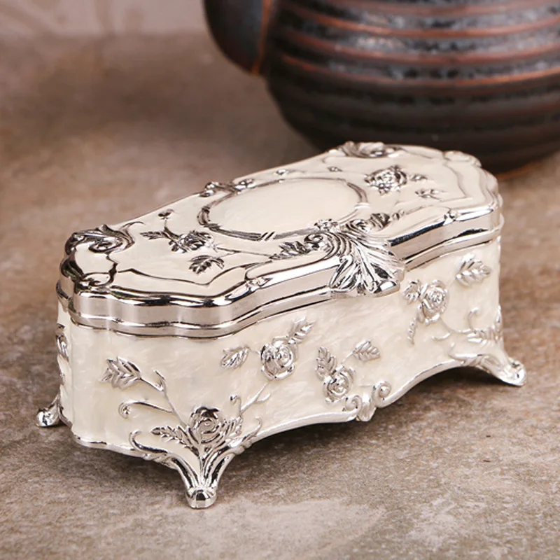 New Luxury Silver-plated Jewelry Storage Box Jewelry Cases Earrings Box