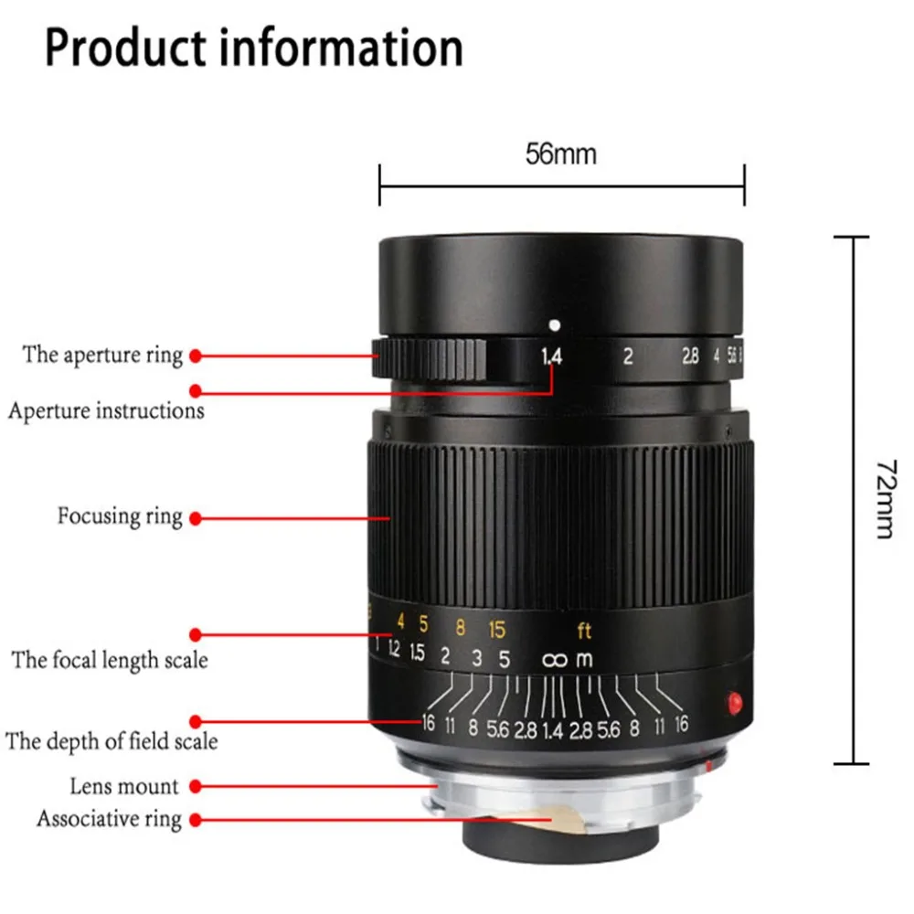 7artisans M28mm F1.4 полный кадр ручная фокусировка объектива для М-Крепление камеры как Leica
