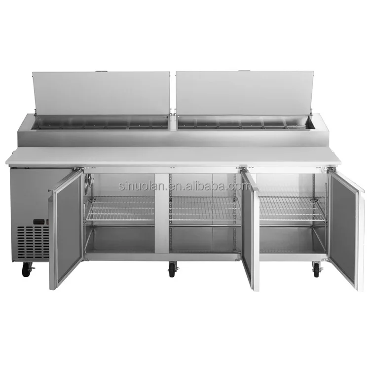 Ventilated Refrigeration Food Prepare Worktable Refrigerator Salad/pizza fridge table/pizza Counter Chiller Table With Cover