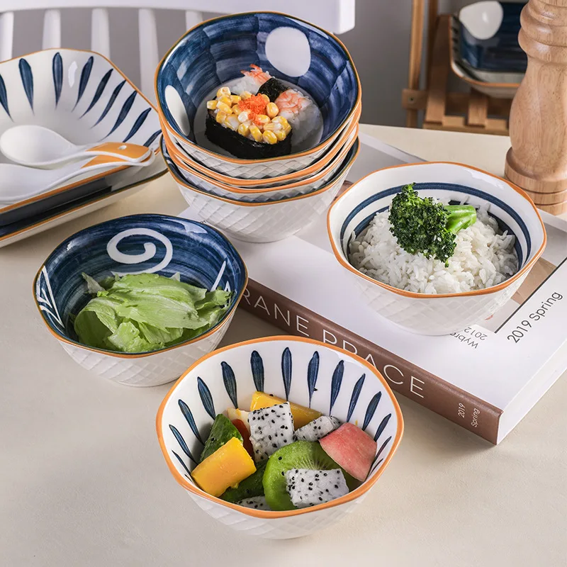 Hensin White And Blue High Quality Fine Restaurant Japanese Style Popular Wholesale Dinnerware Sauce Ceramic Plate For Weeding
