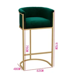 Modern factory hot selling high back gold frame metal counter bar stool, bar chair