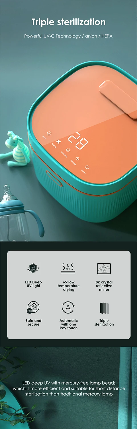 9L multi function  baby pacifier bottle towel tableware toy dry cabinet sterilizer