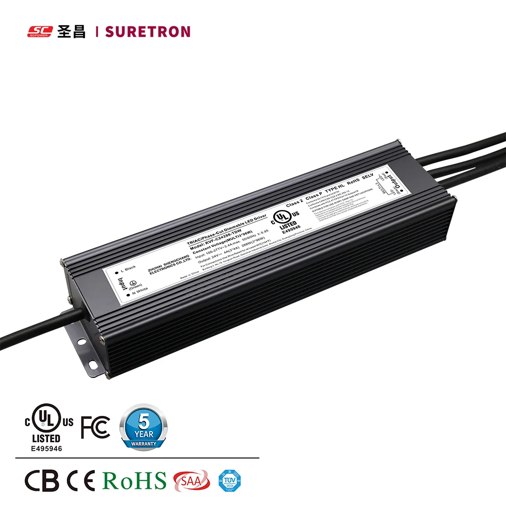 UL cUL FCC Class 2 led power supply 96w triple output 288w 24v led driver for panel light
